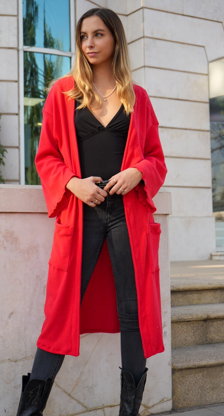 Chaleco Cardigan largo