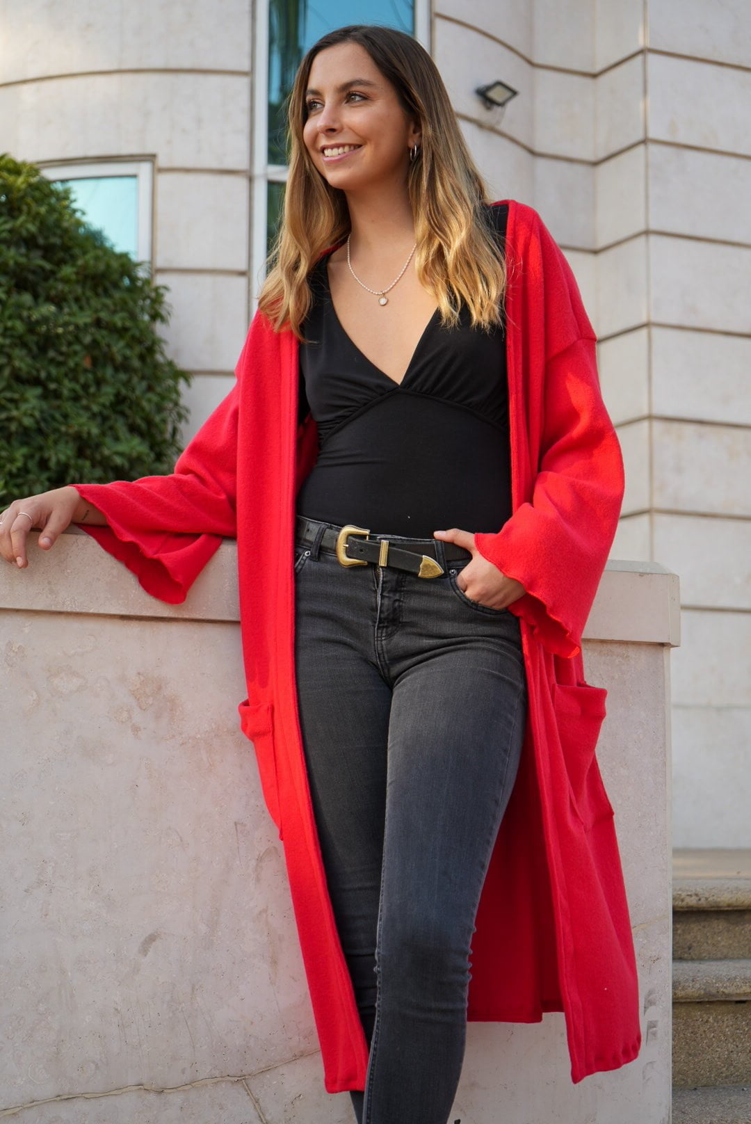 Chaleco Cardigan largo