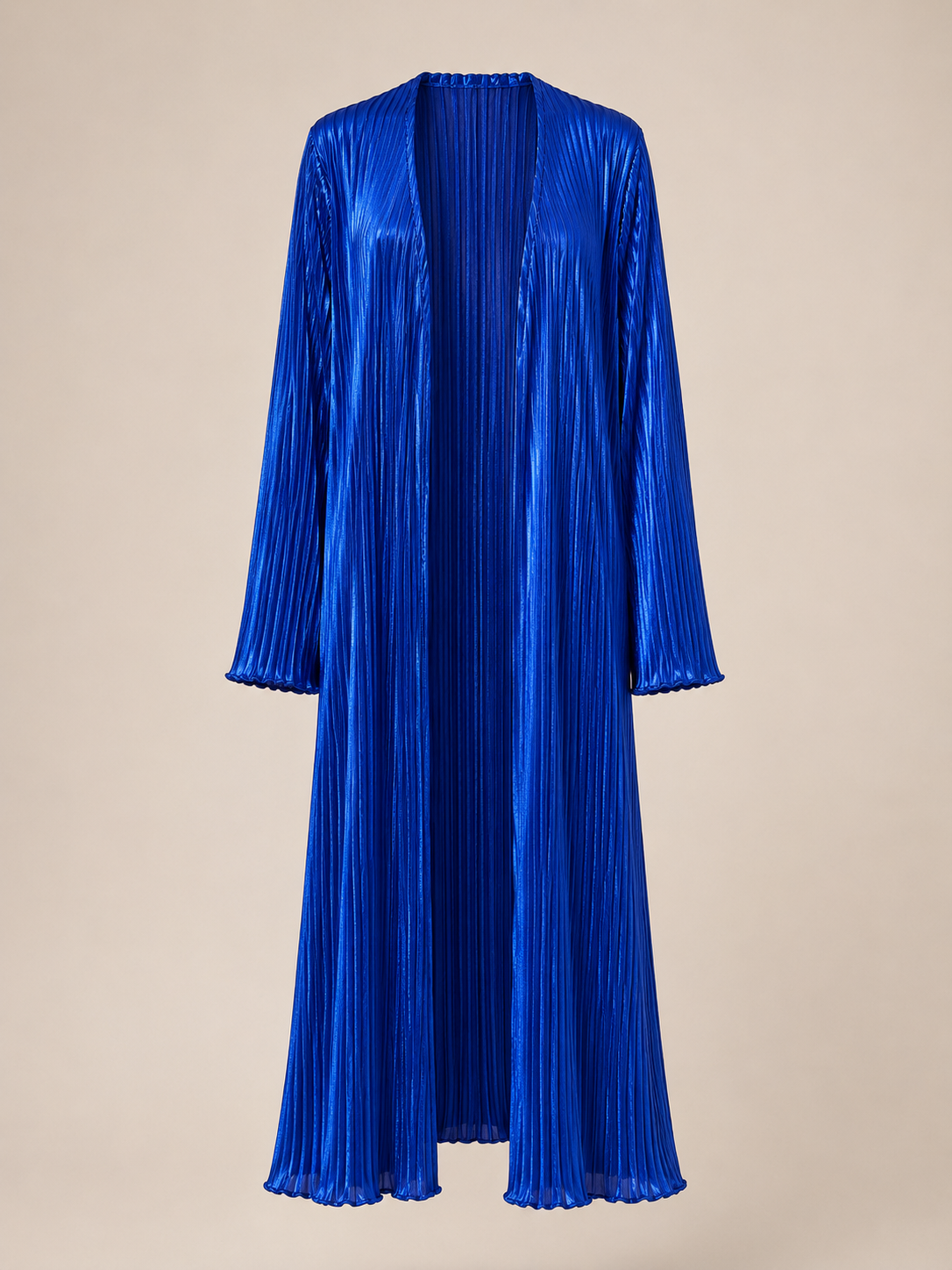 Tapado Largo Plisado Beige