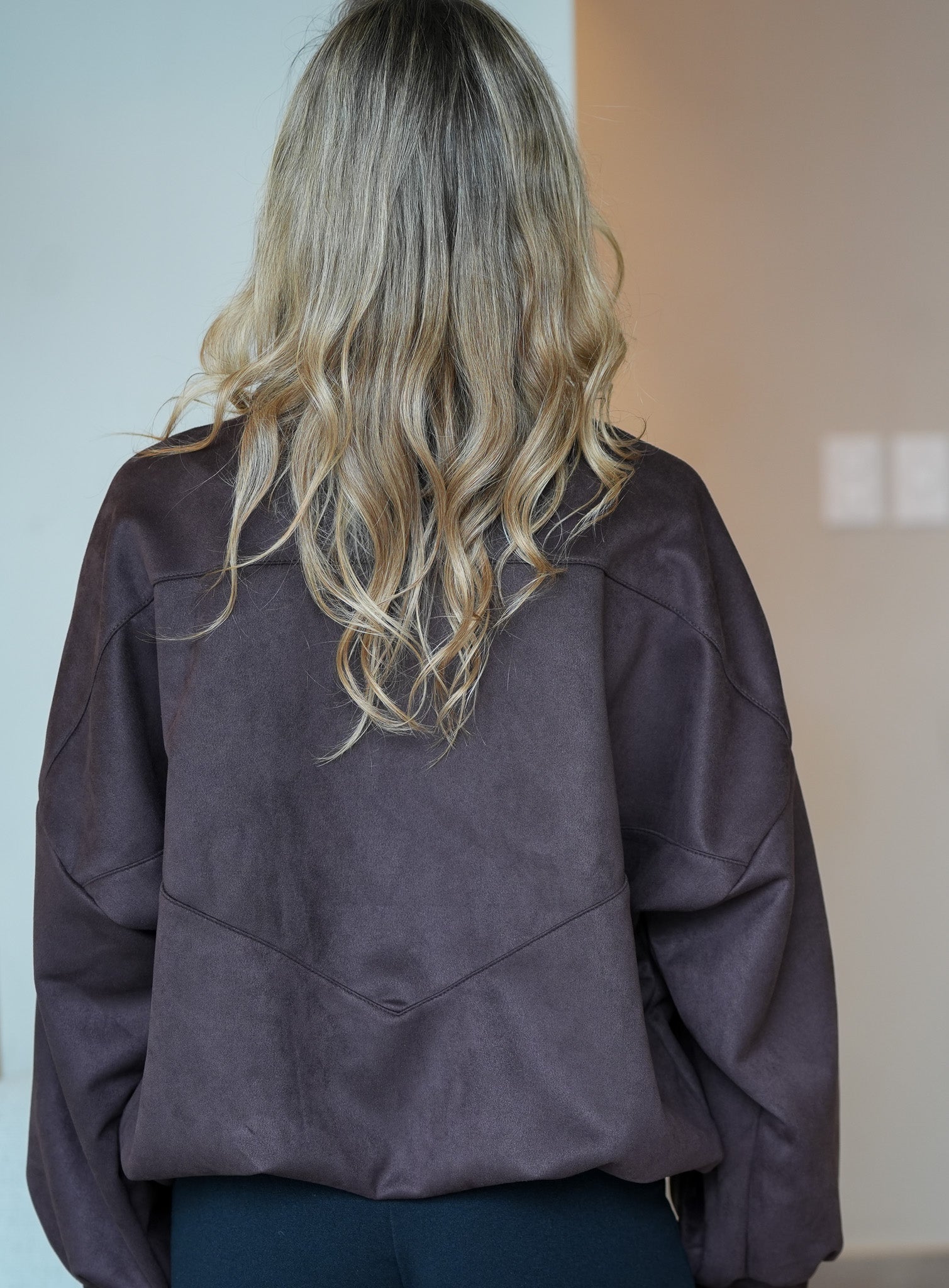 Chaqueta Funnel Oversize Café
