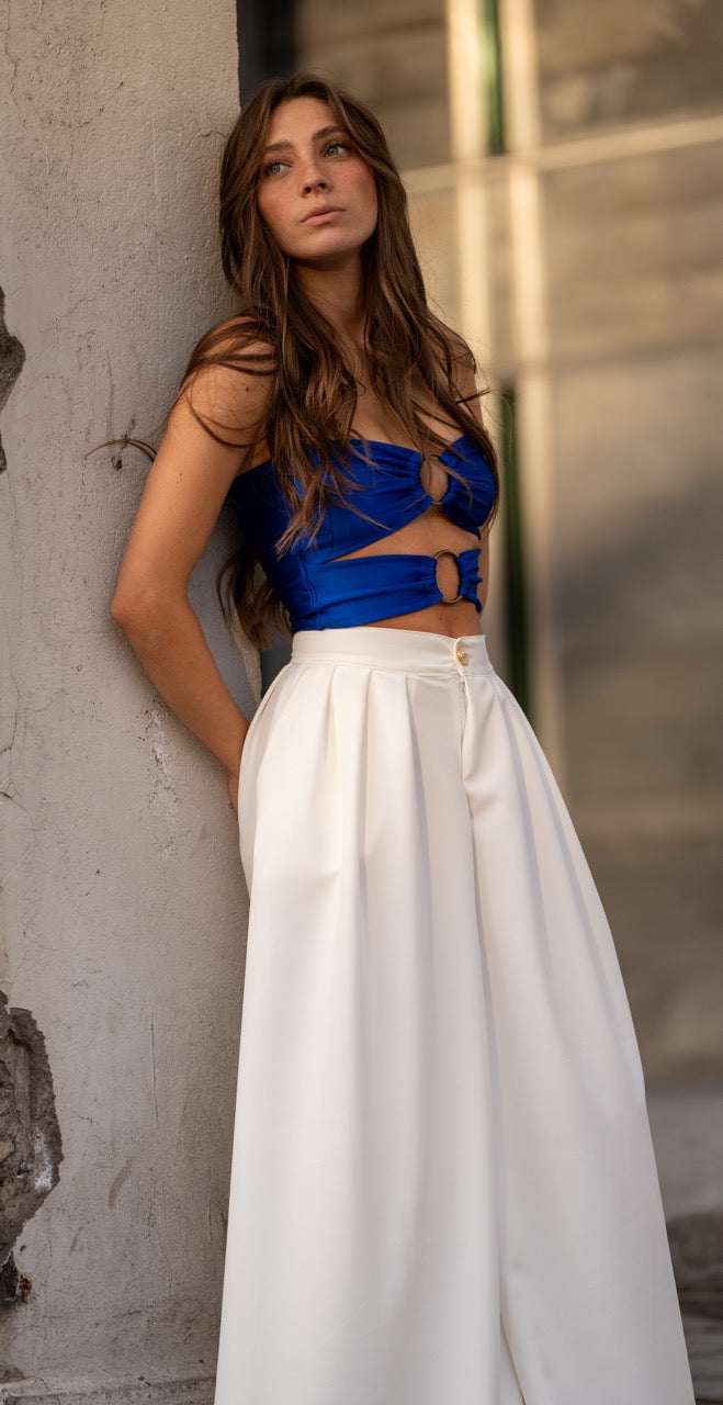 Top Strapless doble argolla