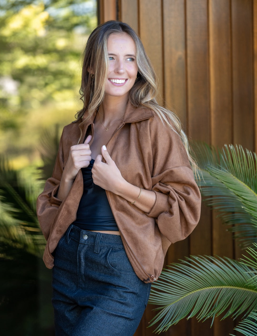 Chaqueta Oversize Gamuza