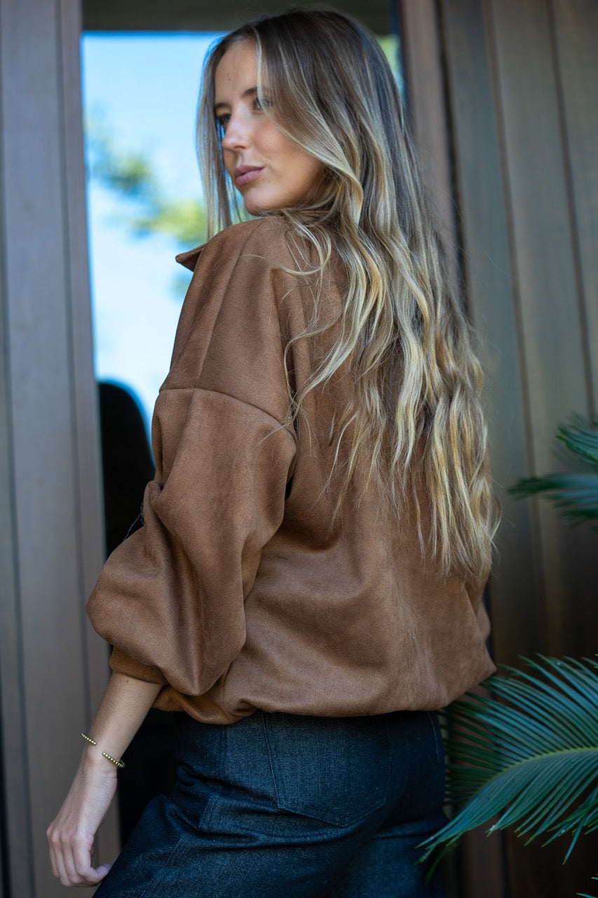 Chaqueta Oversize Gamuza