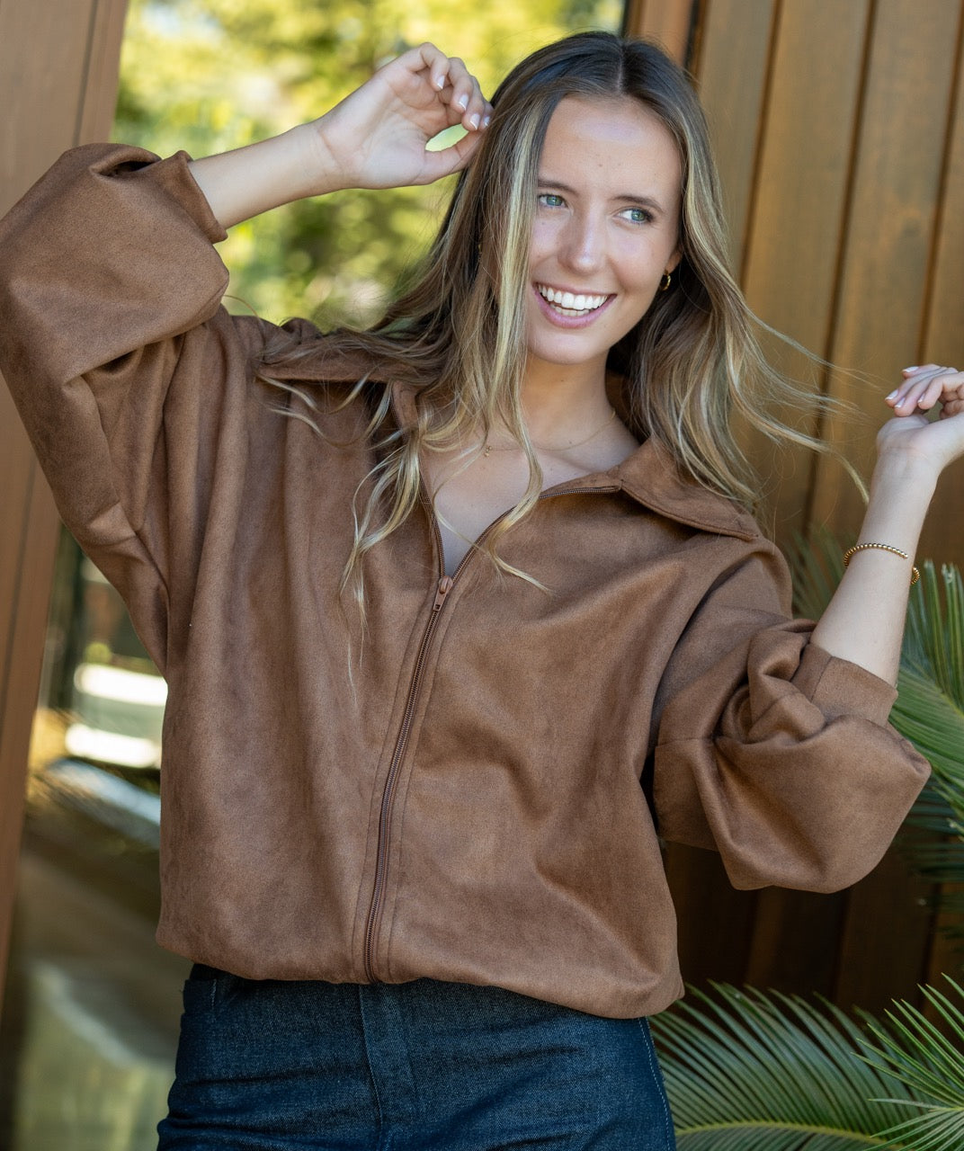 Chaqueta Oversize Gamuza