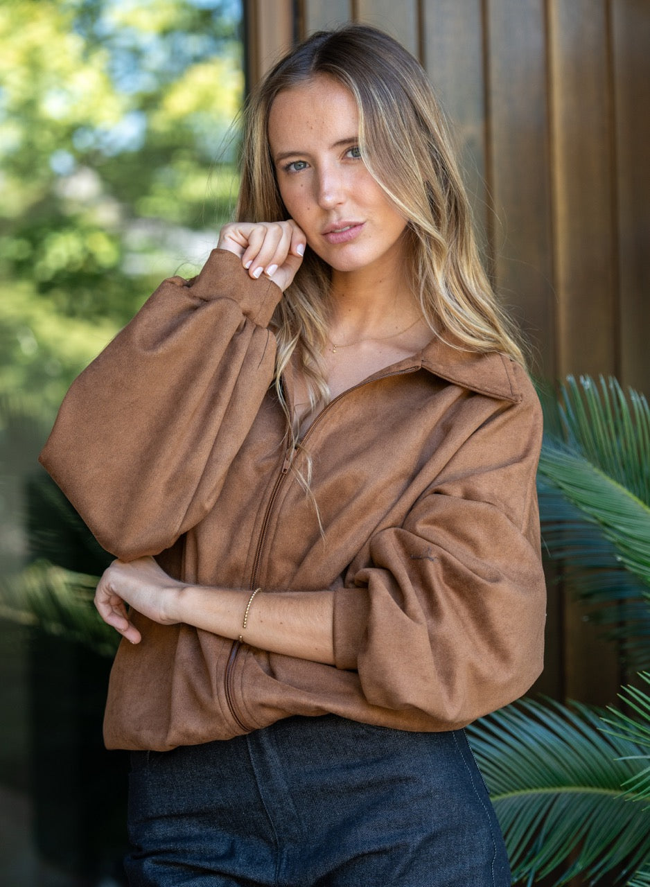 Chaqueta Oversize Gamuza