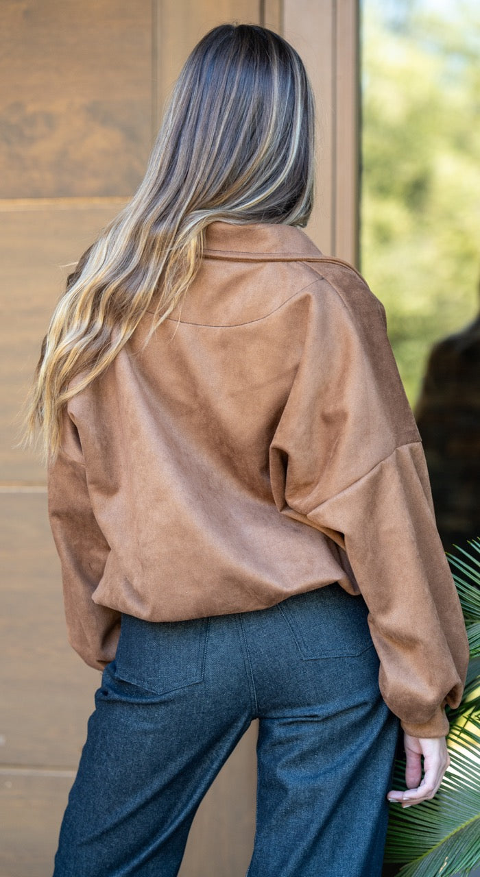 Chaqueta Oversize Gamuza