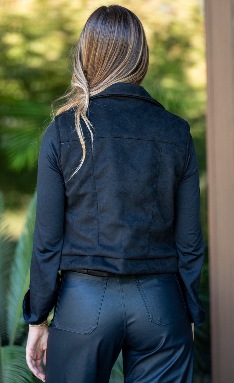 Biker sin mangas Gamuza