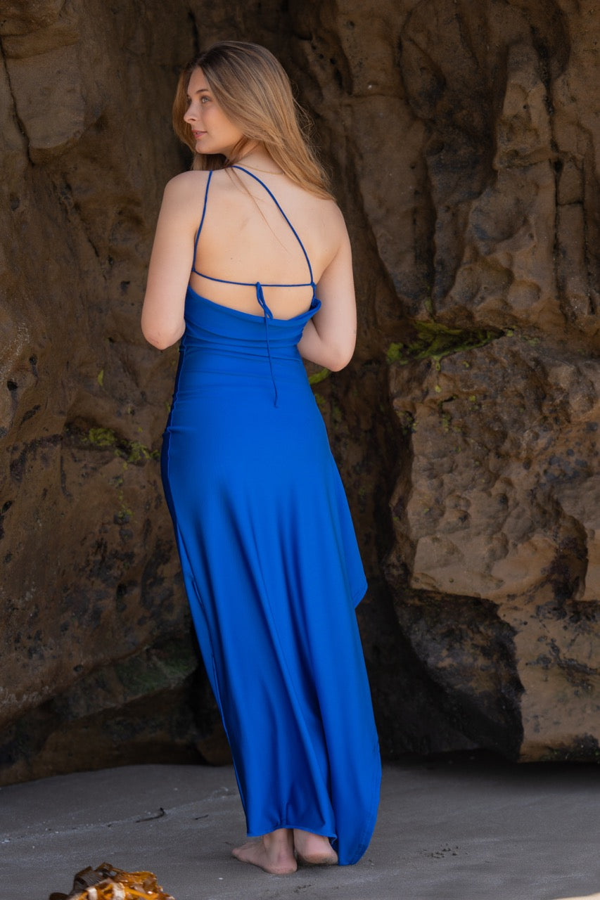 Vestido largo fiesta vuelo lateral Toronto