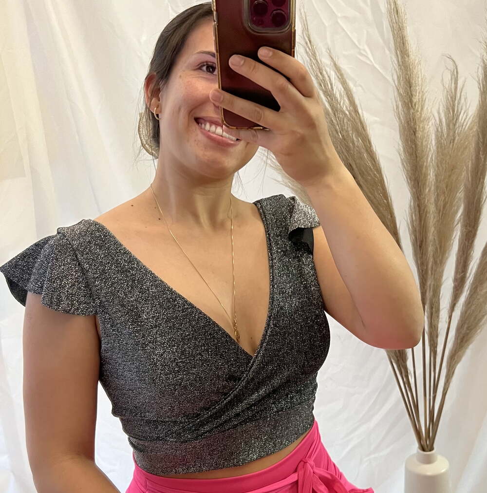 Polera vuelos brillos