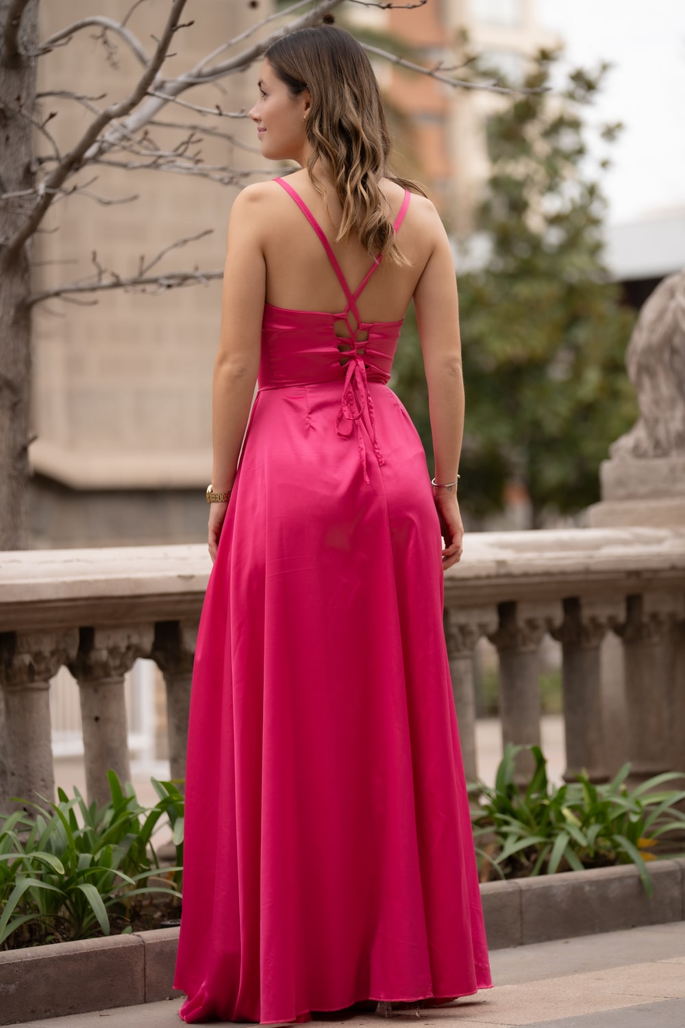 Vestido Seda Satín tipo corset