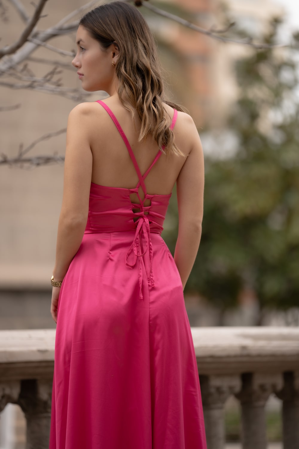 Vestido Seda Satín tipo corset