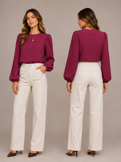 Blusa Nébula Burdeo