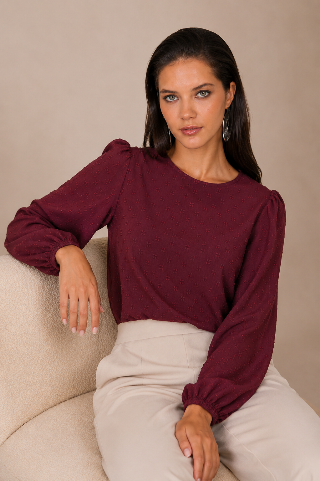 Blusa Nébula Burdeo