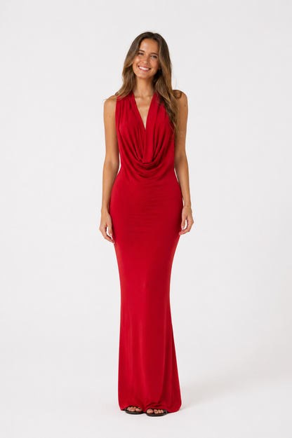 Vestido Drapeado Largo