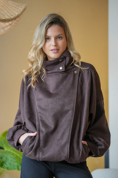 Chaqueta Funnel Oversize verde militar