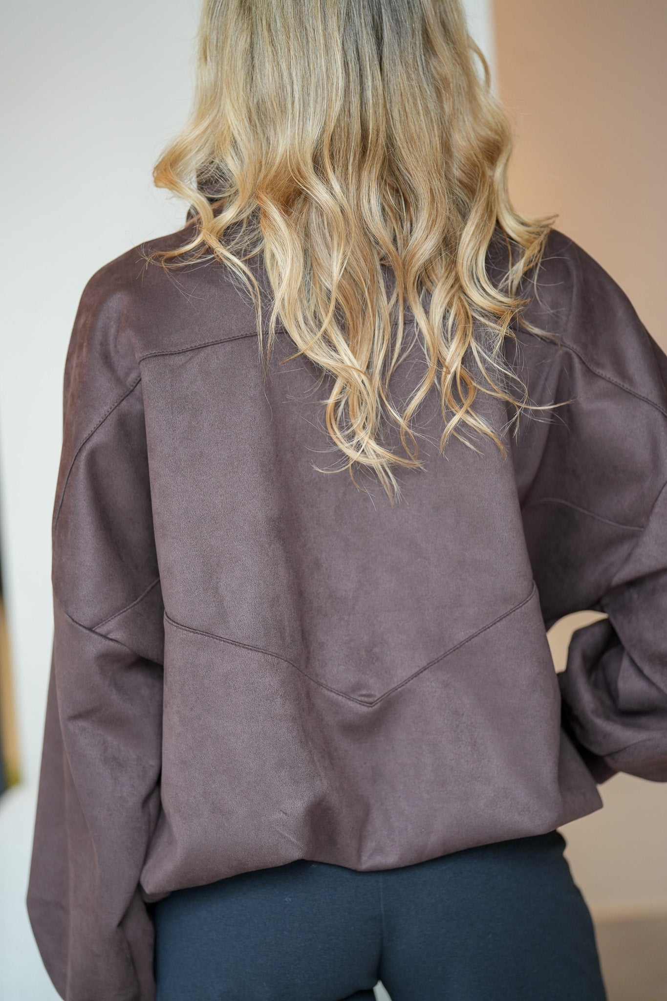 Chaqueta Funnel Oversize Café