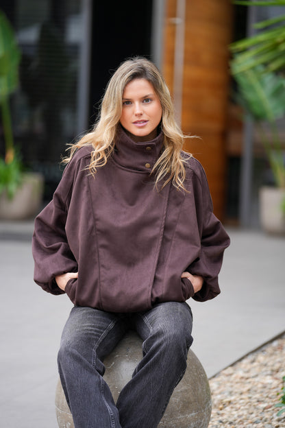 Chaqueta Funnel Oversize verde militar