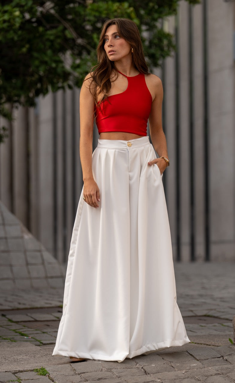 Pantalón elegante pierna ancha