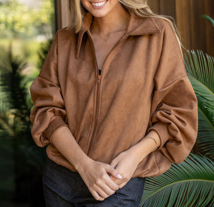 Chaqueta Oversize Gamuza