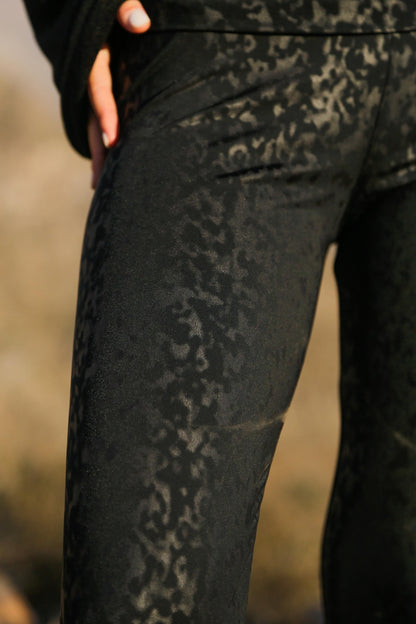 Leggings craquelado negro