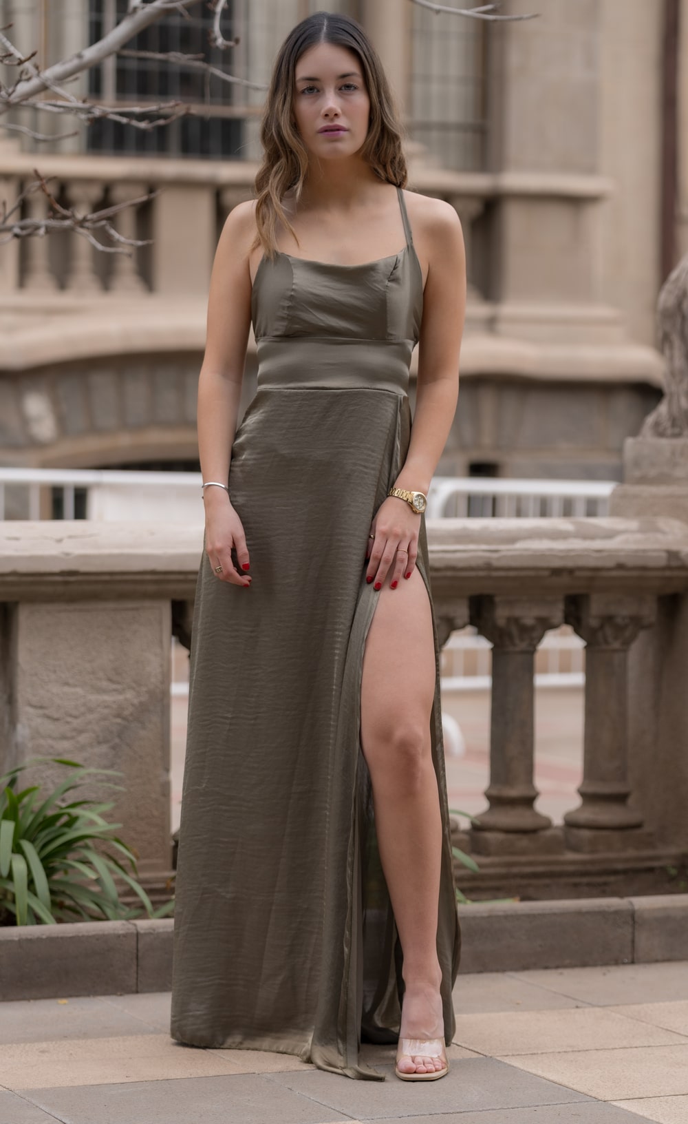 Vestido seda satín